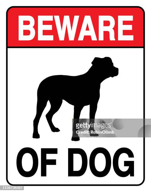 ilustrações, clipart, desenhos animados e ícones de beware do sinal 2 do cão - terrier