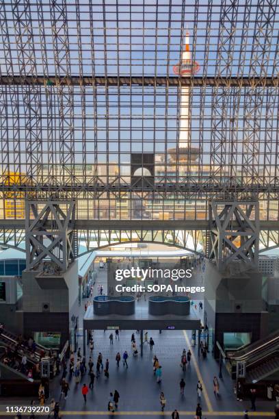 General view of Kyoto Station in Japan.
