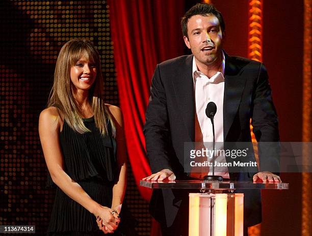 Jessica Alba and Ben Affleck during Spike TV's "Scream Awards 2006" - Show at Pantages Theater in Hollywood, California, United States.