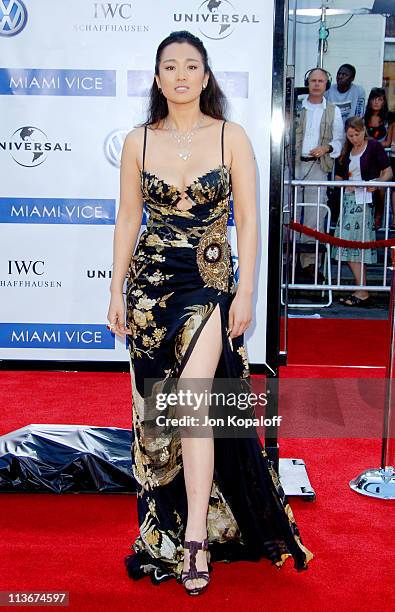 Gong Li during "Miami Vice" World Premiere - Arrivals at Mann Village Westwood in Westwood, California, United States.