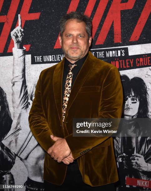 Jeff Tremaine arrives at the premiere of Netflix's "The Dirt" at ArcLight Hollywood on March 18, 2019 in Hollywood, California.