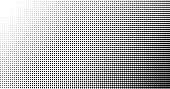 Halftone effect vector background. Spotted grunge pattern. Dark corner