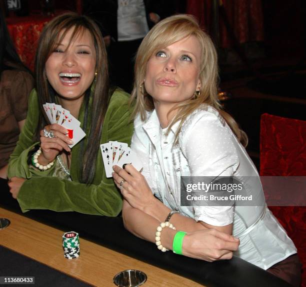 Kelly Hu and Cheryl Hines during Mansionpoker.net Hosts The "Poker Dome Challenge" Launch Party - May 25, 2006 at Tao Nightclub in Las Vegas, Nevada,...