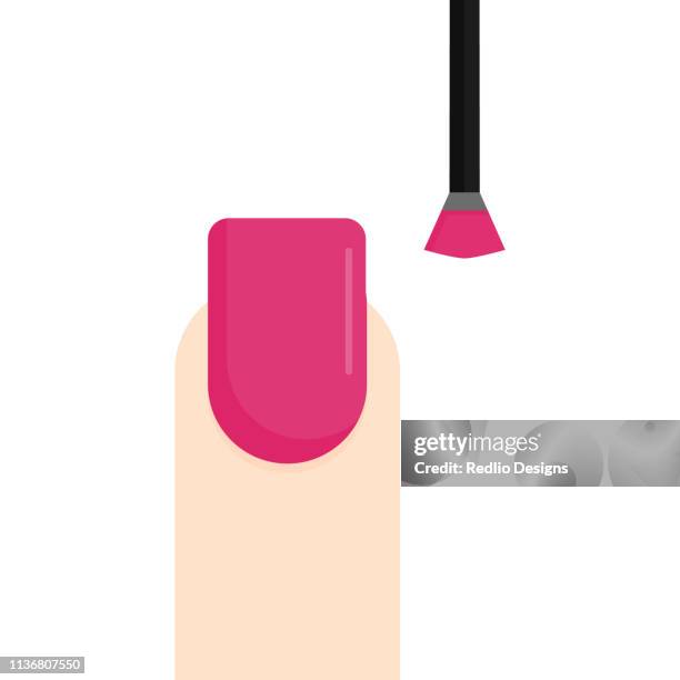 finger with nail polish activity icon - painting fingernails stock illustrations