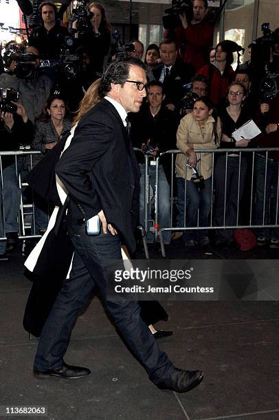 Calvin Klein arrives at the Memorial for Dana Reeve at the New Amsterdam Theatre on March 10, 2006 in New York City. Dana Reeve, wife of the late...