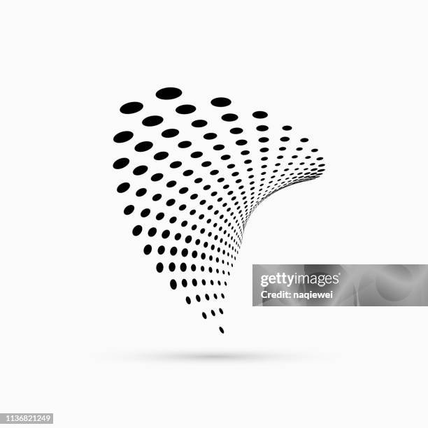 ilustrações de stock, clip art, desenhos animados e ícones de vector halftone dots pattern symbol - technology logo