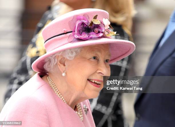 Queen Elizabeth II visits King's College London accompanied by Catherine, Duchess of Cambridge to officially open Bush House, the latest education...