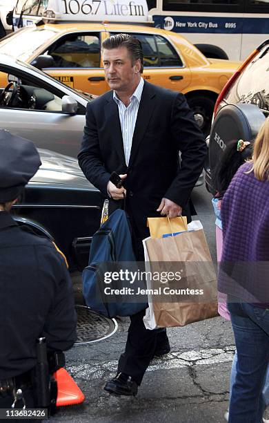 Alec Baldwin arrives at the Memorial for Dana Reeve at the New Amsterdam Theatre on March 10, 2006 in New York City. Dana Reeve, wife of the late...