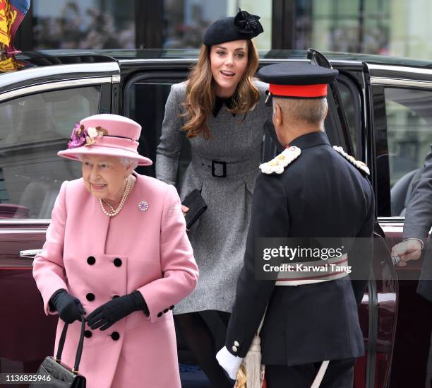 Queen Elizabeth II and Catherine, Duchess of Cambridge visit King's College London to officially open Bush House, the latest education and learning...