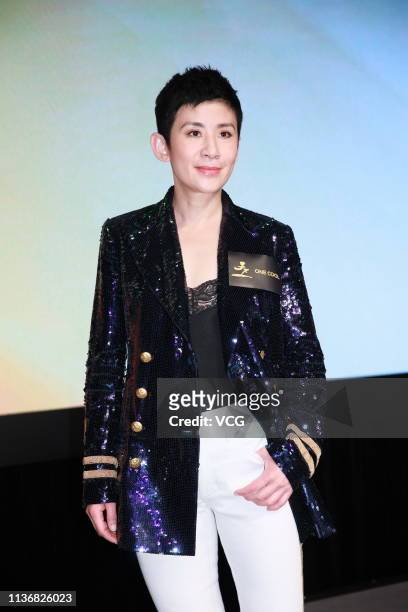 Actress Sandra Ng Kwan-yue attends One Cool Film press conference on March 19, 2019 in Hong Kong, China.