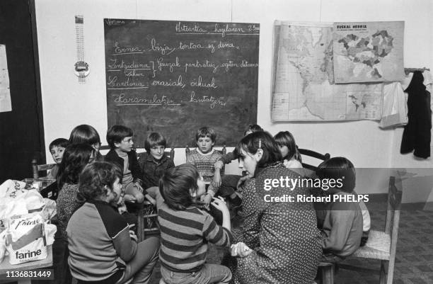Cours en basque dans une école primaire à Bayonne, France.
