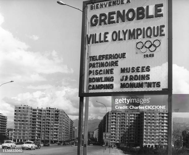 Le village olympique des Jeux olympiques d'hiver de 1968 à Grenoble, en Isère, France.