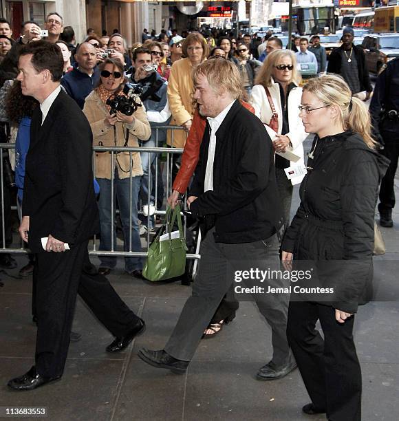 Philip Seymour Hoffman arrives at the Memorial for Dana Reeve at the New Amsterdam Theatre on March 10, 2006 in New York City. Dana Reeve, wife of...