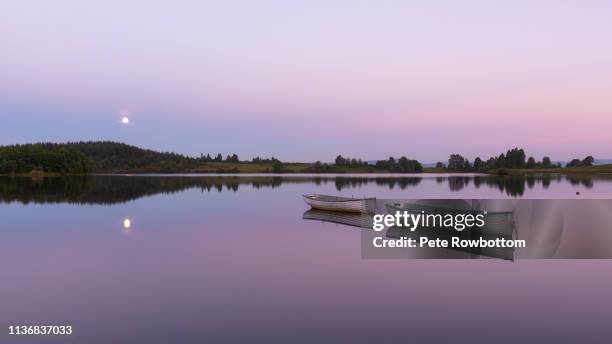 moonrise at loch rusky - 2018 lunar stock pictures, royalty-free photos & images