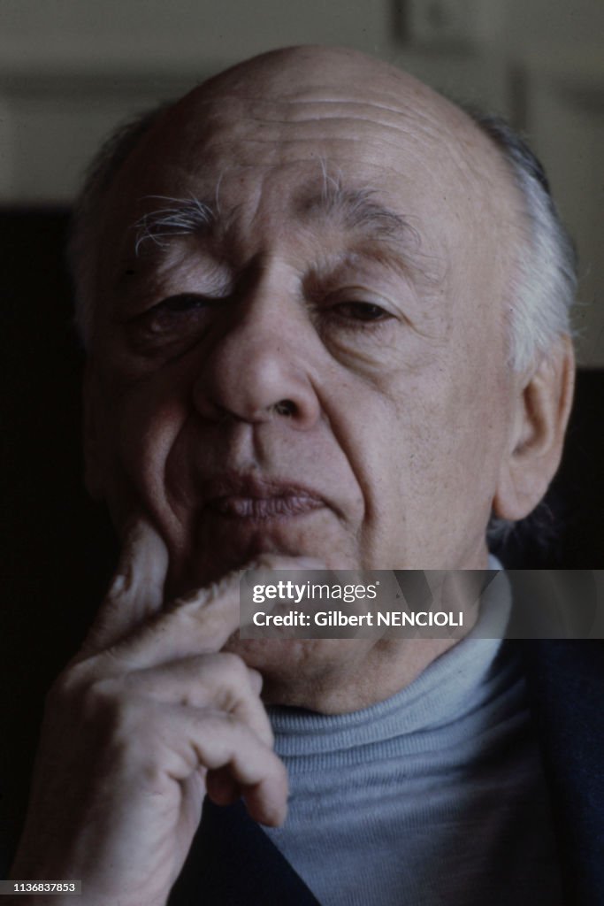 Portrait de l'écrivain franco-roumain Eugène Ionesco, en 1982 ...
