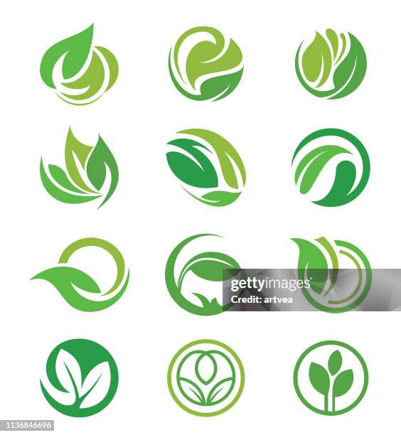 creative leaf inspiration vector logo design template. - proposal template stock illustrations