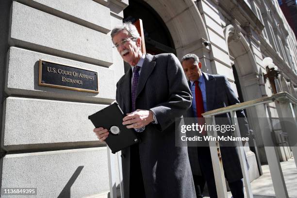 Maryland Attorney General Brian Frosh and District of Columbia Attorney General Karl Racine departs the United States Court of Appeals for the Fourth...