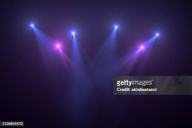neon lichten, lens flare, ruimte licht, zwarte achtergrond - performance stockfoto's en -beelden
