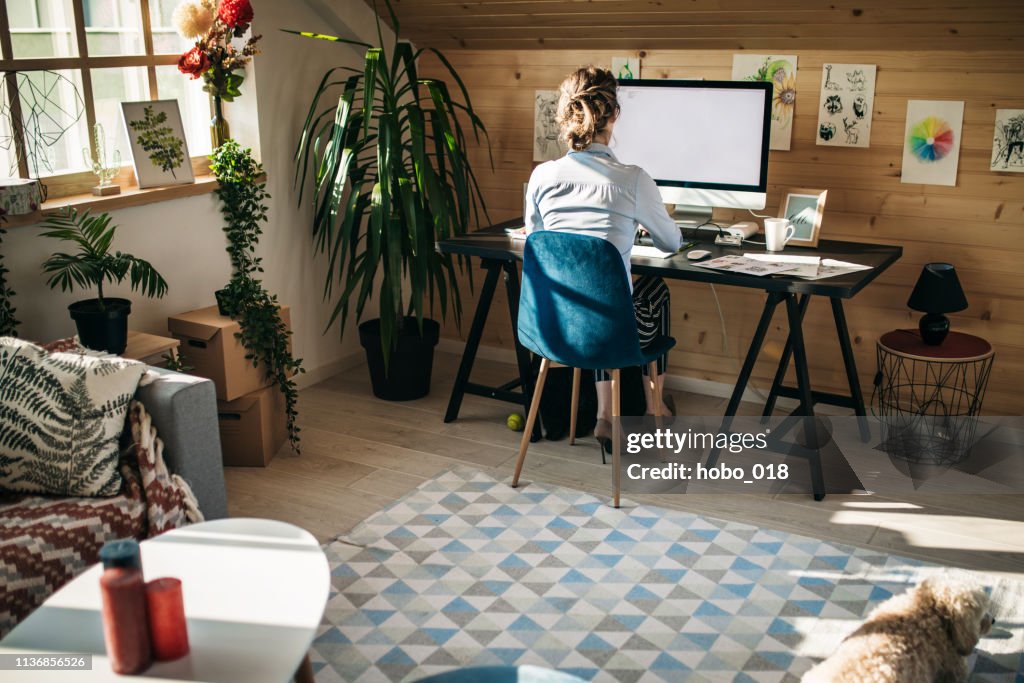 Businesswoman Working In Creative Office