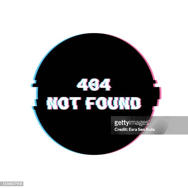 stockillustraties, clipart, cartoons en iconen met 404 niet gevonden banner met glitch noise retro effect - 404 error