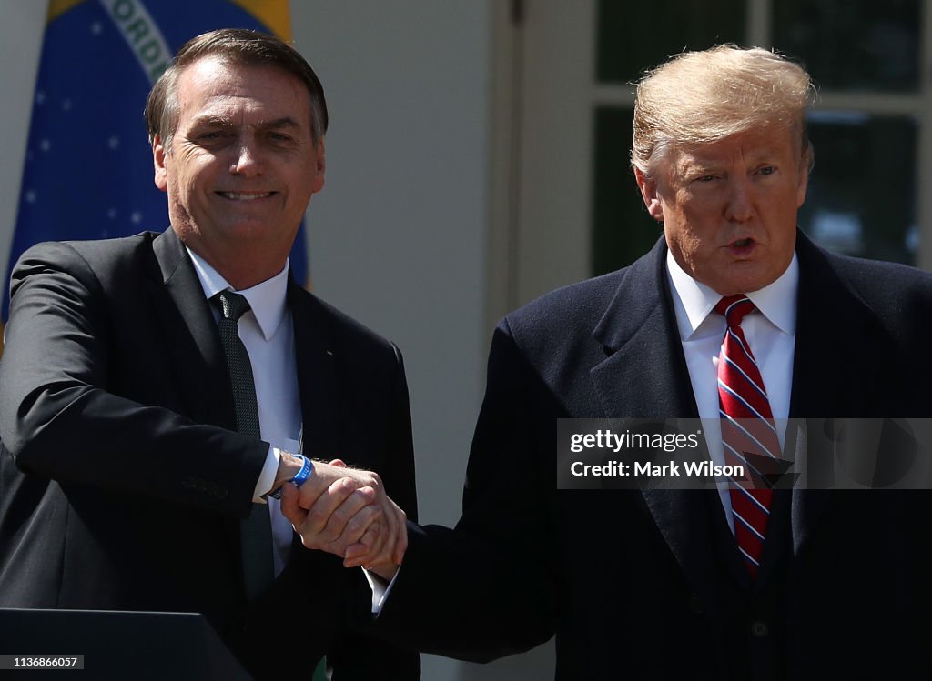 President Trump Holds Joint Press Conference With Brazilian President Bolsonaro