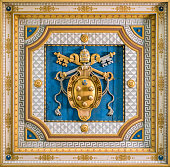 Medici Popes Coat of Arms in the ceiling of San Martino ai Monti Church in Rome, Italy.