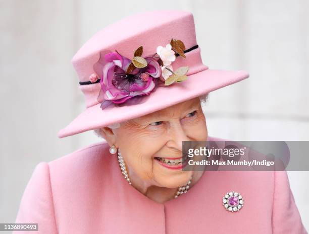 Queen Elizabeth II visits King's College London to officially open Bush House, the latest education and learning facilities on the Strand Campus on...
