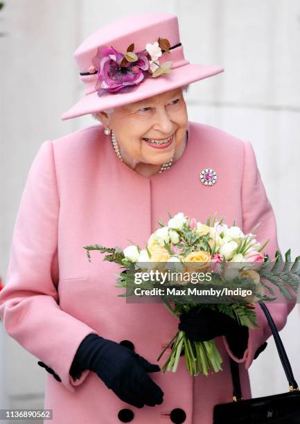 Queen Elizabeth II visits King's College London to officially open Bush House, the latest education and learning facilities on the Strand Campus on...