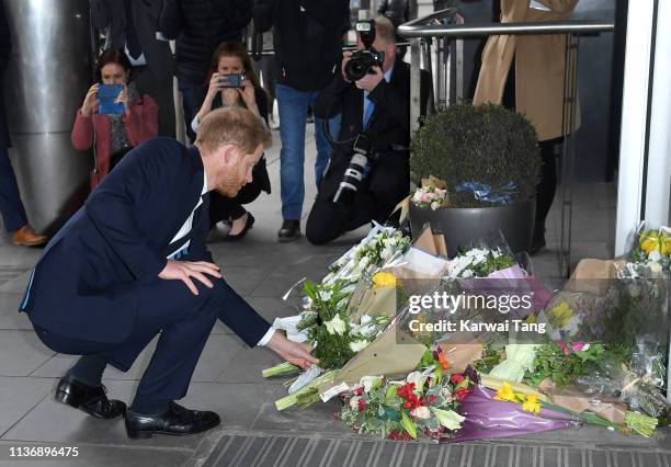 Prince Harry, Duke of Sussex arrives at New Zealand House to sign the book of condolence after the recent terror attack which saw at least 50 people...