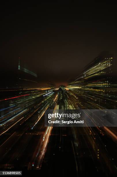 san francisco night lights zoom - nob hill stock pictures, royalty-free photos & images