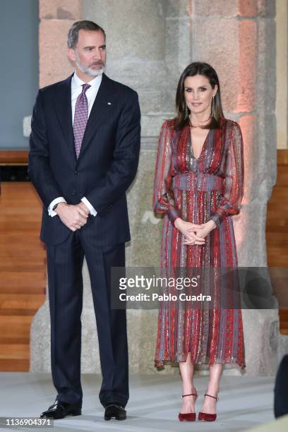 King Felipe VI of Spain and Queen Letizia of Spain attend the National Culture Awards at El Prado Museum on March 19, 2019 in Madrid, Spain.