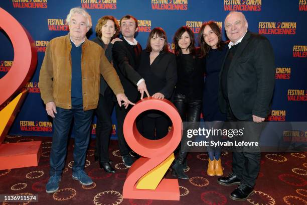 To R) Daniel Vigne, Marie Bunel, Robinson Stevenin, Myriam Boyer, Evelyne Bouix, Jeanne Lapoirie and Jean-Christophe Bouvet attend opening ceremony...