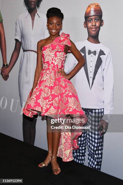 Shahadi Wright Joseph attends the "US" New York Premiere at The Museum of Modern Art on March 19, 2019 in New York City.