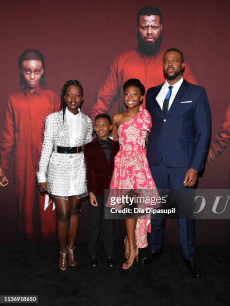 Lupita Nyong'o , Evan Alex , Shahadi Wright Joseph and Winston Duke attend the "US" New York Premiere at The Museum of Modern Art on March 19, 2019...
