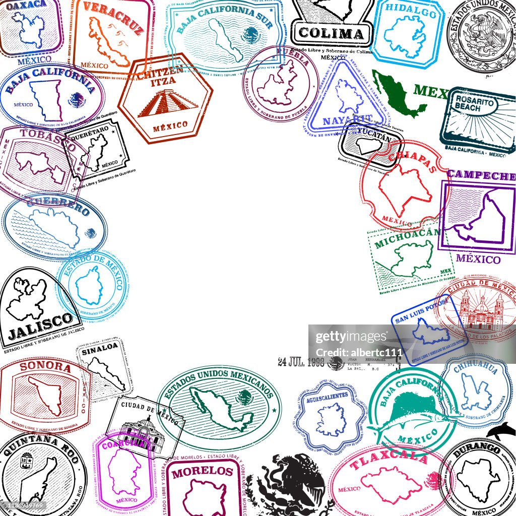 Mexican State Passport Stamps