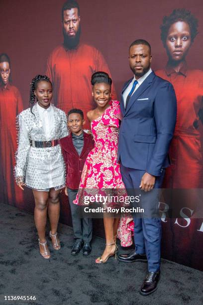 Lupita Nyong'o, Evan Alex, Shahadi Wright Joseph, and Winston Duke attend the "Us" New York Premiere at Museum of Modern Art on March 19, 2019 in New...