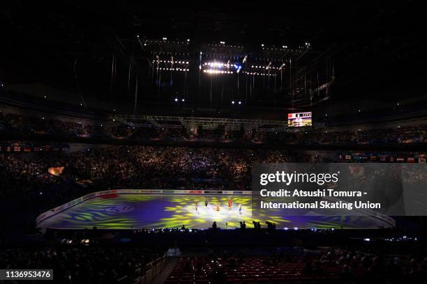 Skaters perform in the opening ceremony during day 1 of the ISU World Figure Skating Championships 2019 at Saitama Super Arena on March 20, 2019 in...