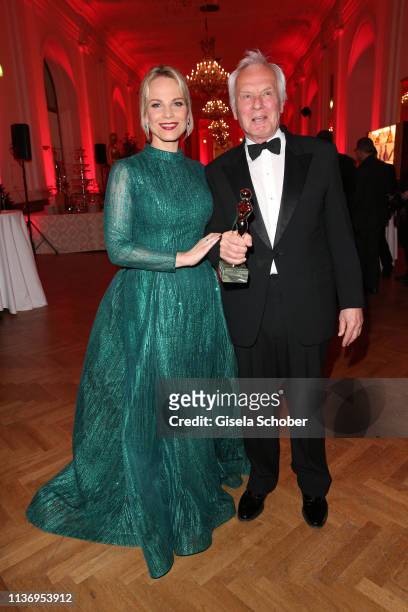 Elina Garanca and producer Jan Mojto during the ROMY award at Hofburg Vienna on April 13, 2019 in Vienna, Austria.