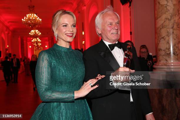 Elina Garanca and producer Jan Mojto during the ROMY award at Hofburg Vienna on April 13, 2019 in Vienna, Austria.
