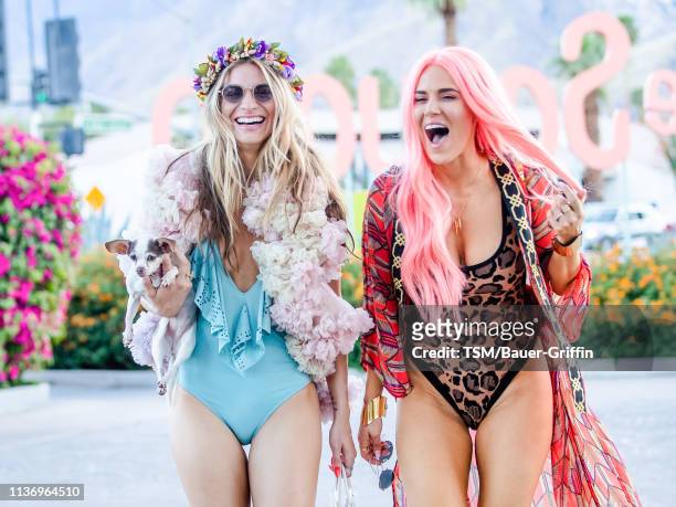 Rachel McCord and C.J. 'Lana' Perry are seen on April 13, 2019 in Indio, California.