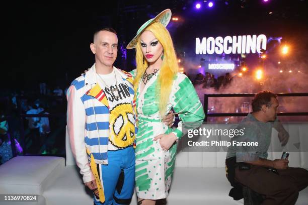 Jeremy Scott and Aquaria attend Sephora x Moschino on April 13, 2019 in Indio, California.