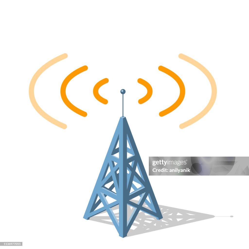 Funkturm sendet orangefarbene Frequenzen