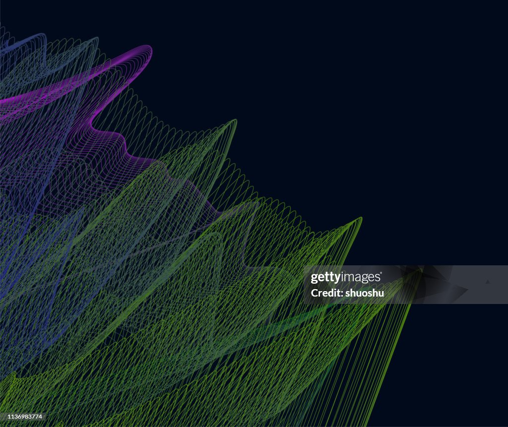 Wave Style Blend Line Technology Pattern Background High-Res Vector ...
