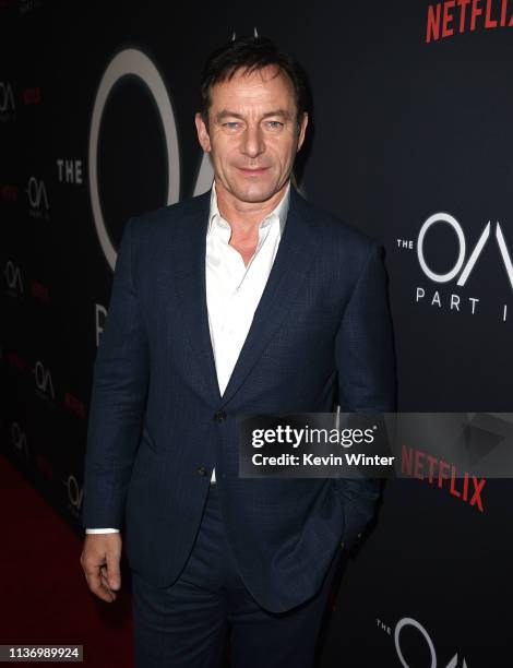 Jason Isaacs arrives at the premiere of Netflix's "The OA Part II" at LACMA on March 19, 2019 in Los Angeles, California.