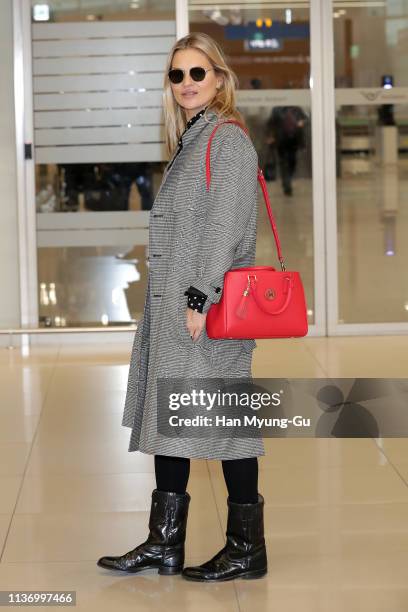 Model Kate Moss is seen upon arrival at Incheon International Airport on March 20, 2019 in Incheon, South Korea.