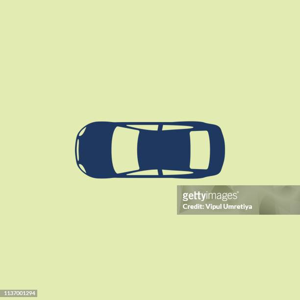 car (view from above) icon - high angle view stock illustrations