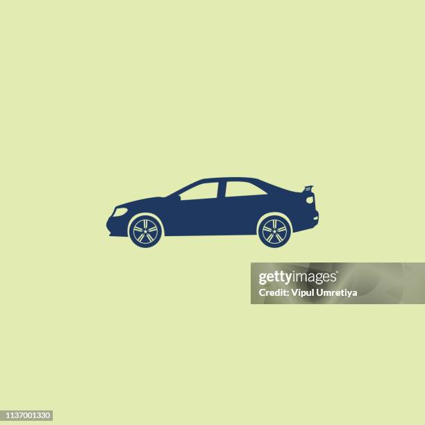 ilustraciones, imágenes clip art, dibujos animados e iconos de stock de icono de coche diseño gráfico plano - sedan