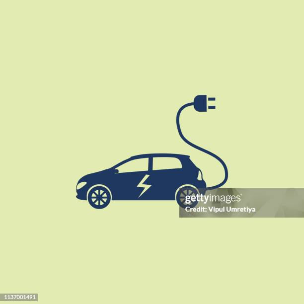 ilustraciones, imágenes clip art, dibujos animados e iconos de stock de coche eléctrico - hybrid car