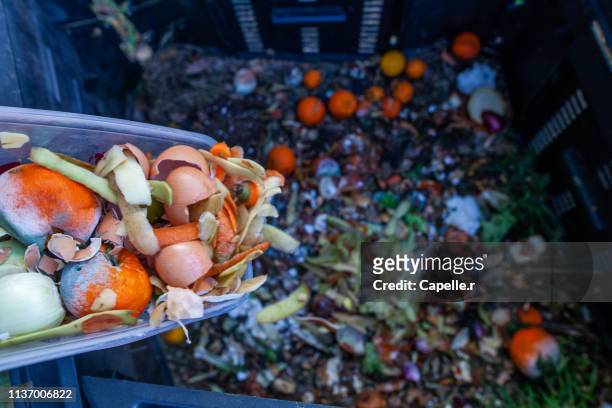 jardin - composter des déchets verts - lebensmittel müll stock-fotos und bilder