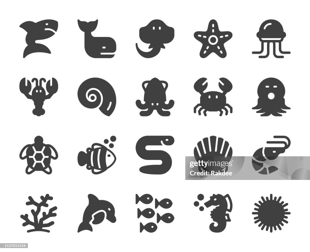 Sea Life and Ocean Animal - Icons